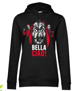 Kvinna Shirtstore | La Casa De Papel - Bella Ciao! Girls Hoodie Black