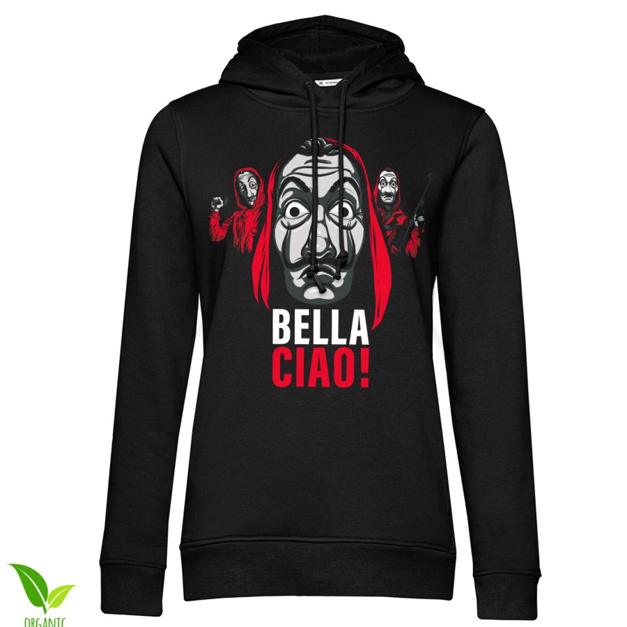 Kvinna Shirtstore | La Casa De Papel - Bella Ciao! Girls Hoodie Black
