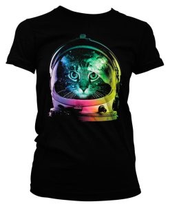 Kvinna Shirtstore | Space Cat Girly Tee Black