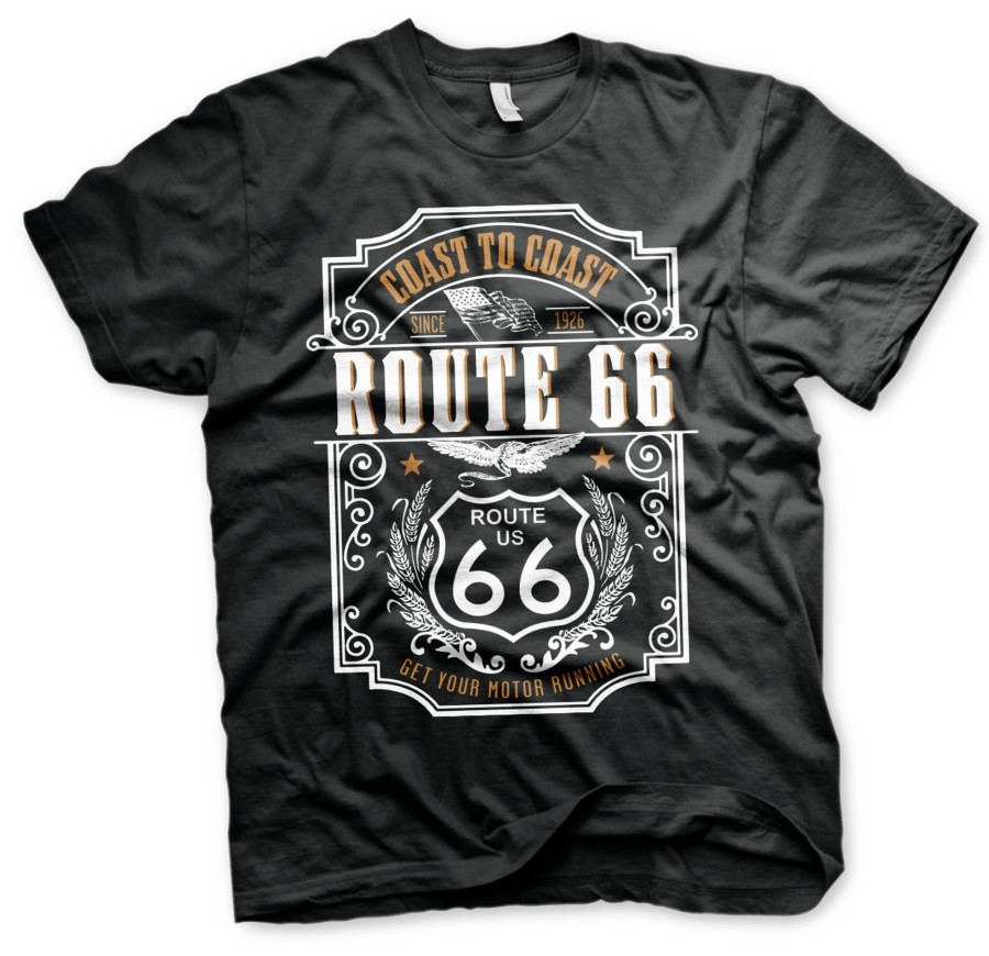 Mann Shirtstore | Route 66 - Coast To Coast T-Shirt Black