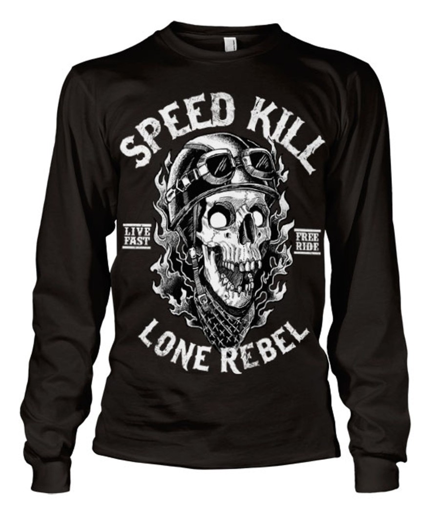 Mann Shirtstore | Speed Kills - Lone Rebel Long Sleeve Tee Black