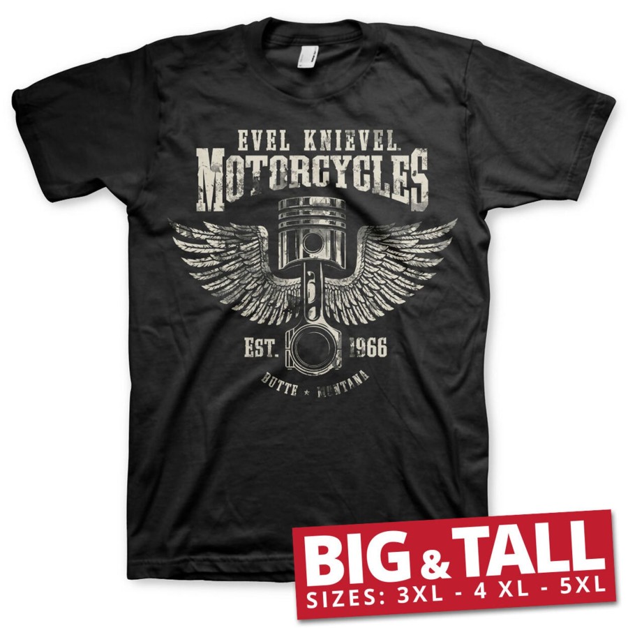 Mann Shirtstore | Evel Knievel Motorcycles Big & Tall T-Shirt Black