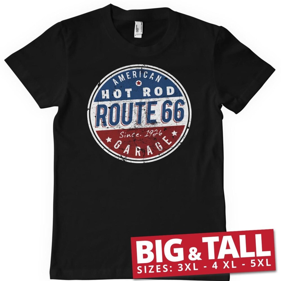 Mann Shirtstore | Route 66 - Hot Rod Garage Big & Tall T-Shirt Black