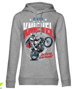 Kvinna Shirtstore | Evel Knievel Wheelie Girls Hoodie