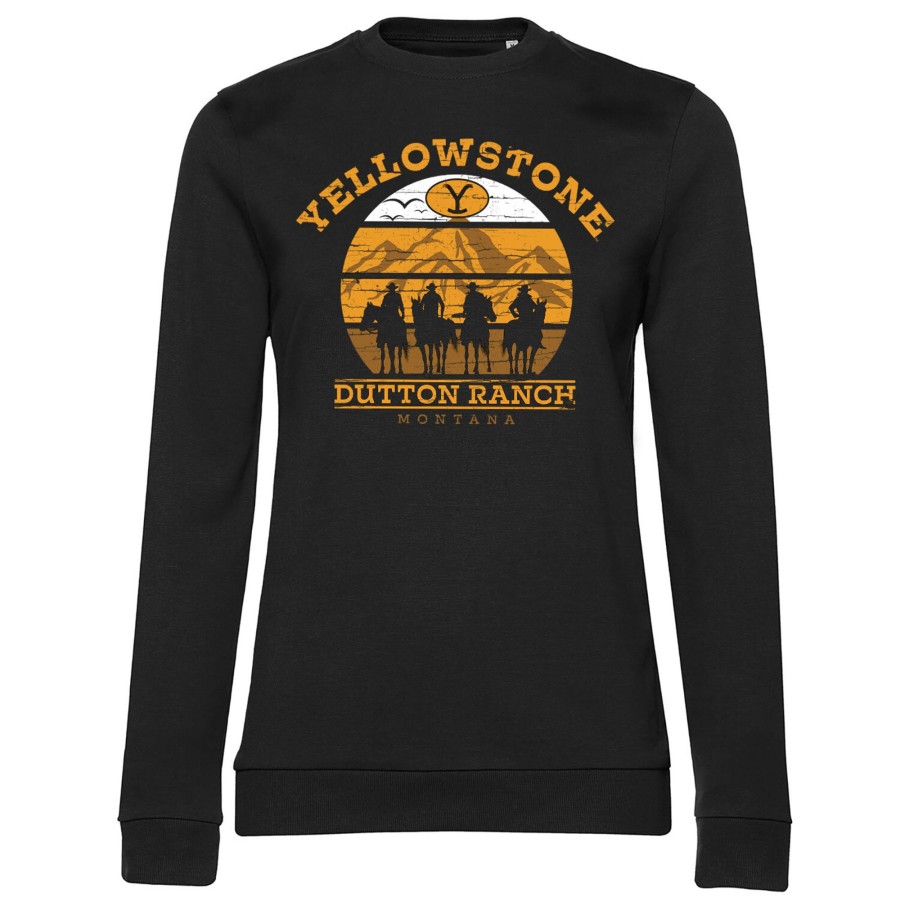 Kvinna Shirtstore | Yellowstone Cowboys Girly Sweatshirt Black