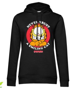Kvinna Shirtstore | Garfield - Never Trust A Smiling Cat Girls Hoodie Black