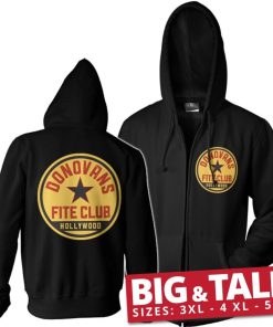 Mann Shirtstore | Donovans Fite Club Big & Tall Zipped Hoodie Black