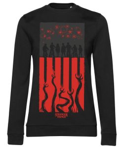 Kvinna Shirtstore | Stranger Things Flag Girly Sweatshirt Black