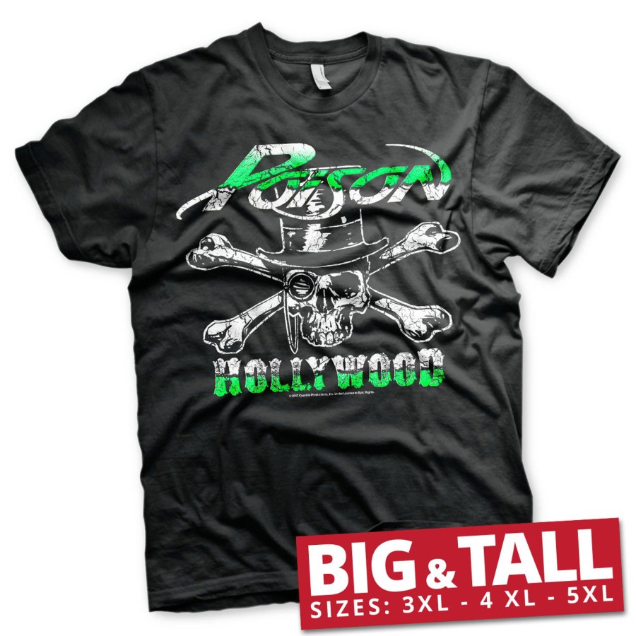 Mann Shirtstore | Poison - Hollywood Skull Big & Tall T-Shirt Black