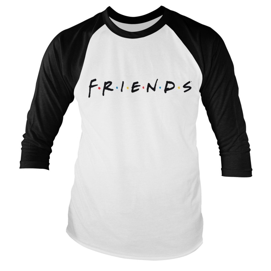 Mann Shirtstore | Friends Logo Baseball Long Sleeve Tee White-Black