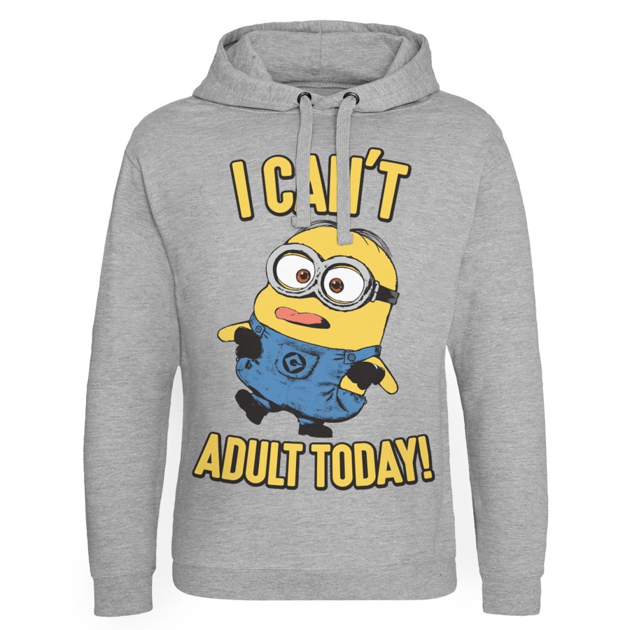 Mann Shirtstore | Minions - I Can'T Adult Today Epic Hoodie Heather-Grey