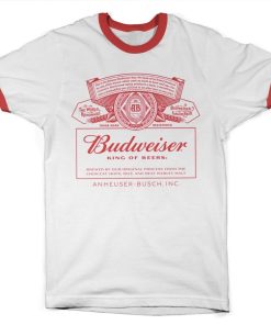 Mann Shirtstore | Budweiser Red Logo Ringer Tee White-Red