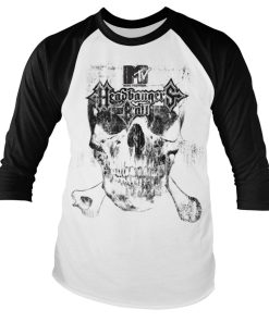 Mann Shirtstore | Mtv - Headbangers Ball Baseball Long Sleeve Tee White-Black