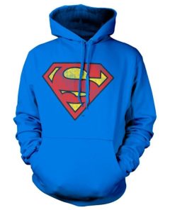 Mann Shirtstore | Superman Washed Shield Hoodie Blue