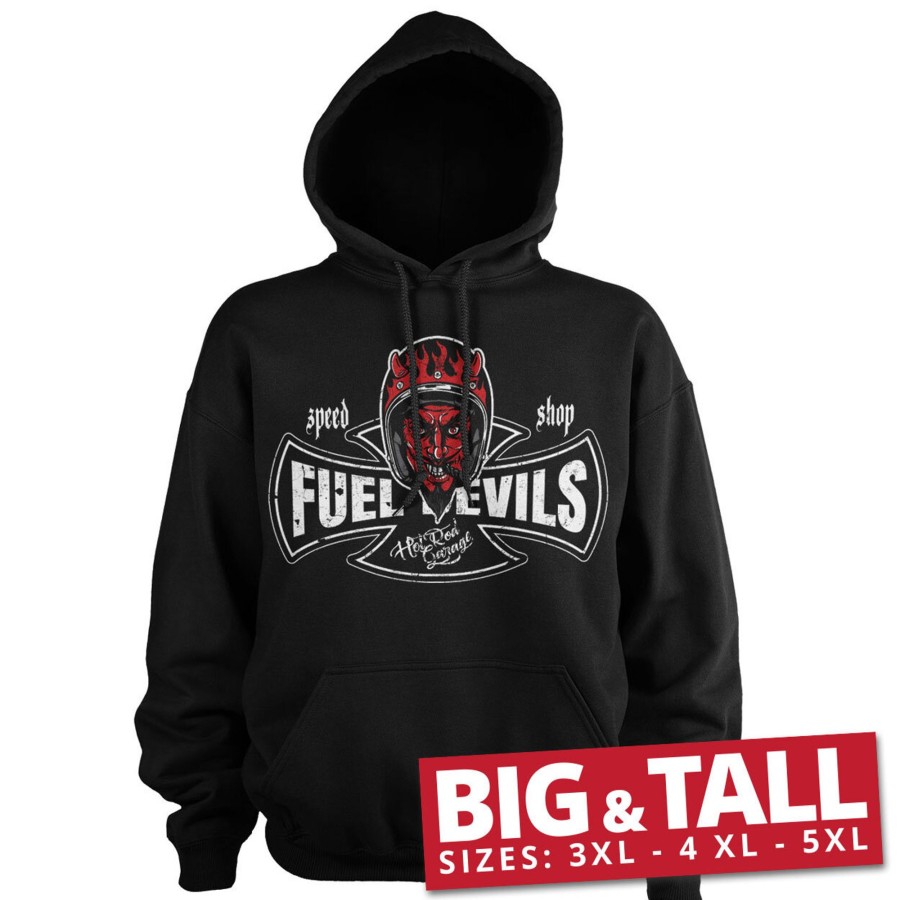 Mann Shirtstore | Smiling Devil Speed Shop Big & Tall Hoodie Black