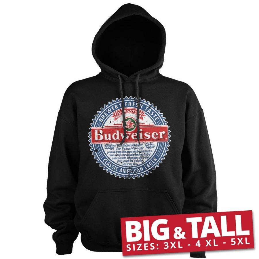 Mann Shirtstore | Budweiser American Lager Big & Tall Hoodie Black