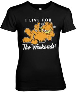 Kvinna Shirtstore | Garfield - Live For The Weekend Girly Tee Black
