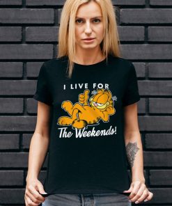 Kvinna Shirtstore | Garfield - Live For The Weekend Girly Tee Black