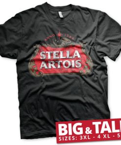 Mann Shirtstore | Stella Artois Washed Logo Big & Tall T-Shirt Black