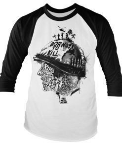 Mann Shirtstore | Full Metal Jacket Sayings Baseball Long Sleeve Tee White-Black