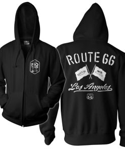 Mann Shirtstore | Route 66 Los Angeles Zipped Hoodie Black
