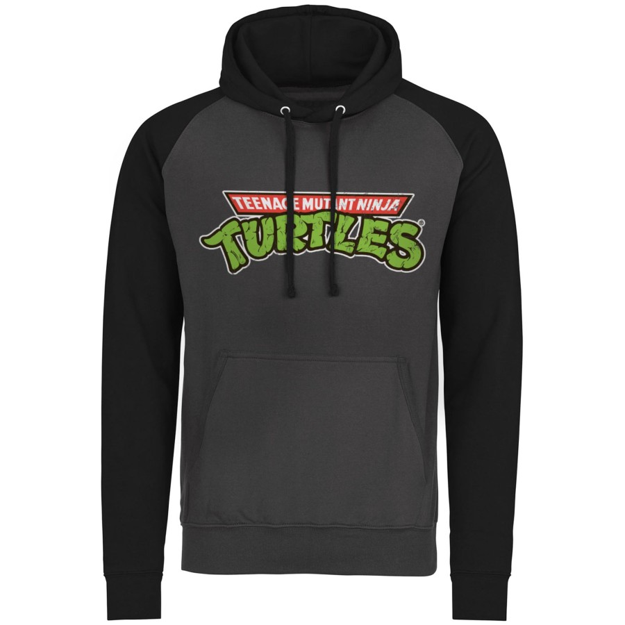Mann Shirtstore | Teenage Mutant Ninja Turtles Classic Logo Baseball Hoodie Darkgrey-Black