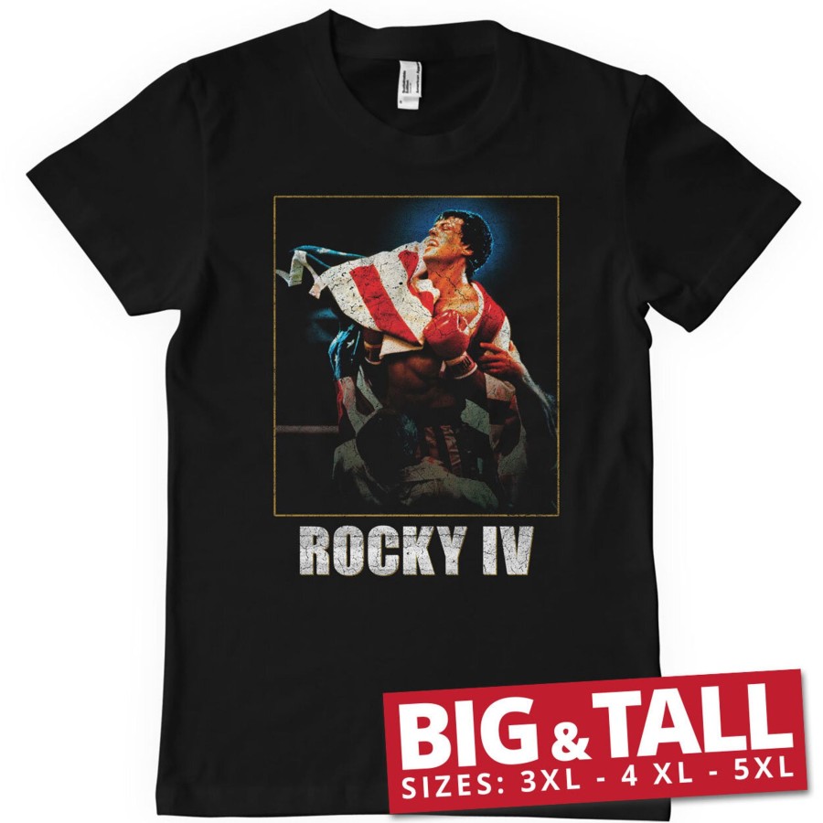 Mann Shirtstore | Rocky Iv Washed Cover Big & Tall T-Shirt Black