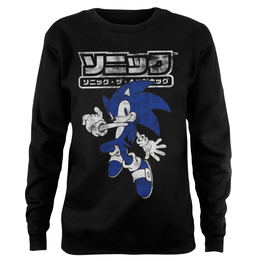 Kvinna Shirtstore | Sonic The Hedgehog Japanese Logo Girly Sweatshirt