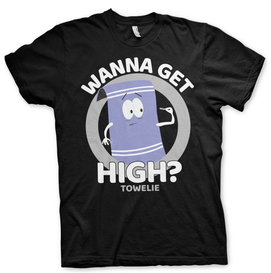 Mann Shirtstore | South Park / Towelie - Wanna Get High T-Shirt Black