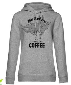 Kvinna Shirtstore | Me Before Coffee Girls Hoodie Heathergrey