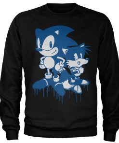 Mann Shirtstore | Sonic And Tails Sprayed Sweatshirt Black