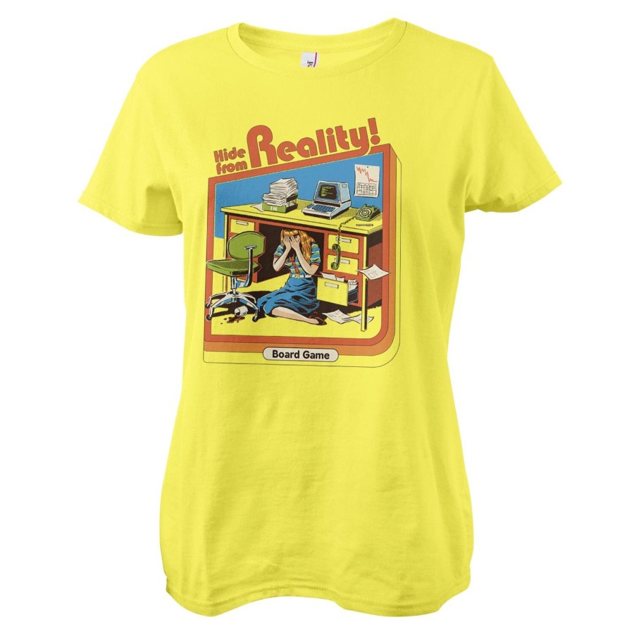 Kvinna Shirtstore | Hide From Reality Girly Tee Yellow