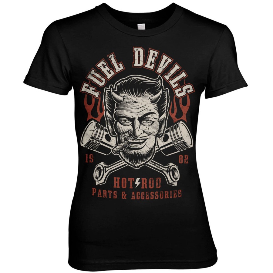 Kvinna Shirtstore | Fuel Devils Satans Pistons Girly Tee Black