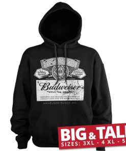 Mann Shirtstore | Budweiser Washed Logo Big & Tall Hoodie Black