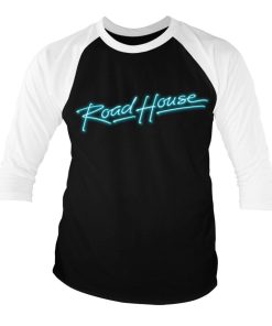 Mann Shirtstore | Road House Logo Baseball 3/4 Sleeve Tee Whiteblack