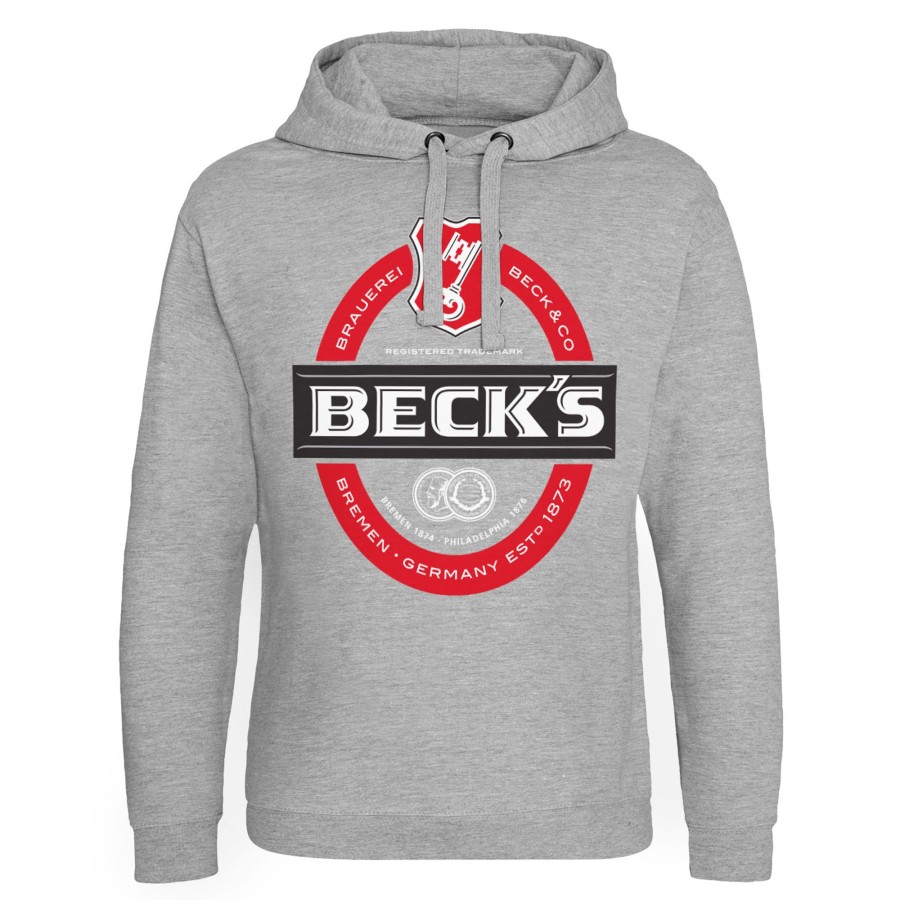 Mann Shirtstore | Beck'S Label Logo Epic Hoodie Heather-Grey
