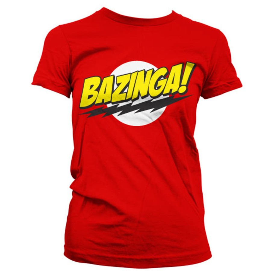 Kvinna Shirtstore | Bazinga Super Logo Girly Tee Red