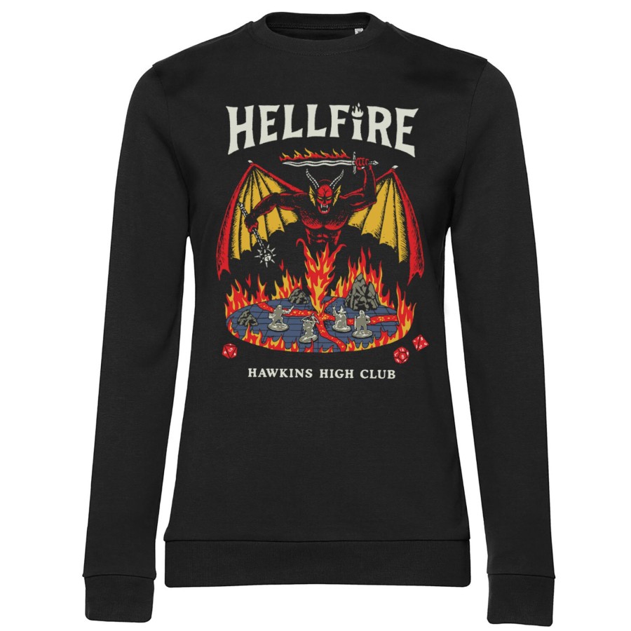 Kvinna Shirtstore | Hellfire Hawkins High Club Girly Sweatshirt Black