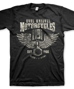 Mann Shirtstore | Evel Knievel Motorcycles T-Shirt Black