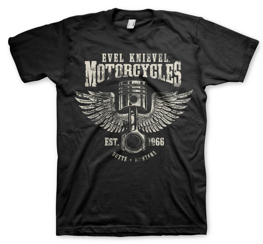 Mann Shirtstore | Evel Knievel Motorcycles T-Shirt Black