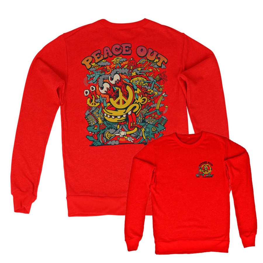 Mann Shirtstore | Killer Acid - Peace Out Sweatshirt Red