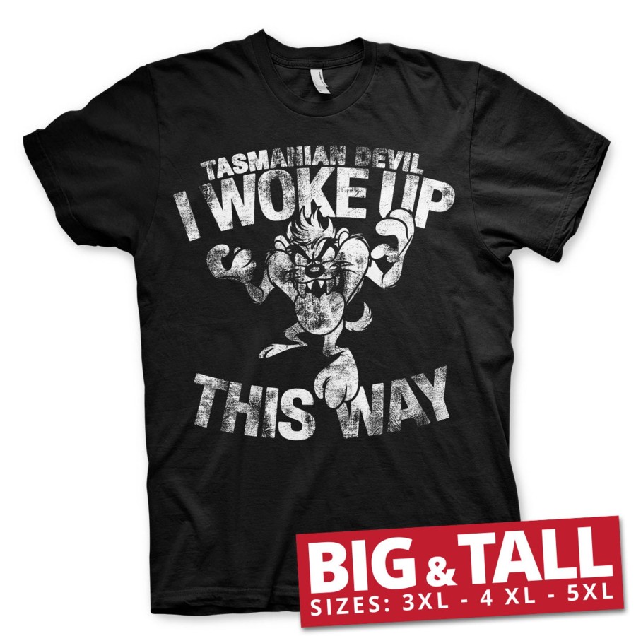 Mann Shirtstore | Tasmanian Devil - I Woke Up This Way Big & Tall T-Shirt Black