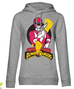 Kvinna Shirtstore | Power Rangers - Red Ranger Pose Girls Hoodie Heathergrey