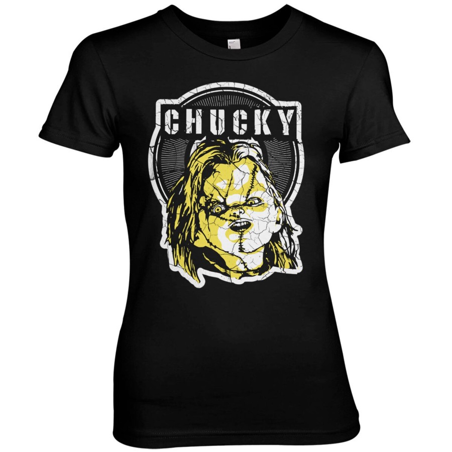 Kvinna Shirtstore | Cracked Chucky Girly Tee Black