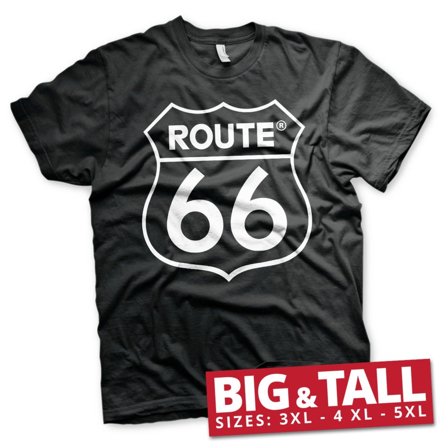 Mann Shirtstore | Route 66 Logo Big & Tall T-Shirt Black