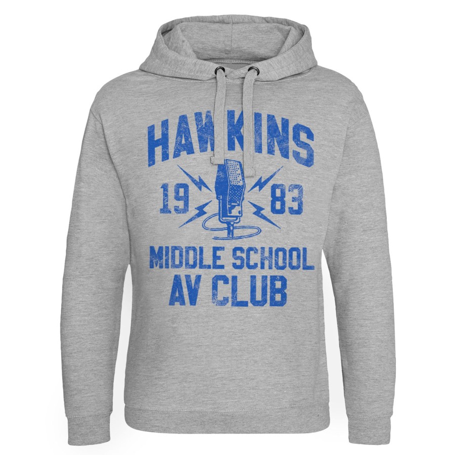 Mann Shirtstore | Hawkins 1983 Middle School Av Club Epic Hoodie Heathergrey