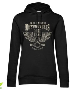 Kvinna Shirtstore | Evel Knievel Motorcycles Girls Hoodie Black