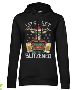 Kvinna Shirtstore | Let'S Get Blitzened Girls Hoodie Black