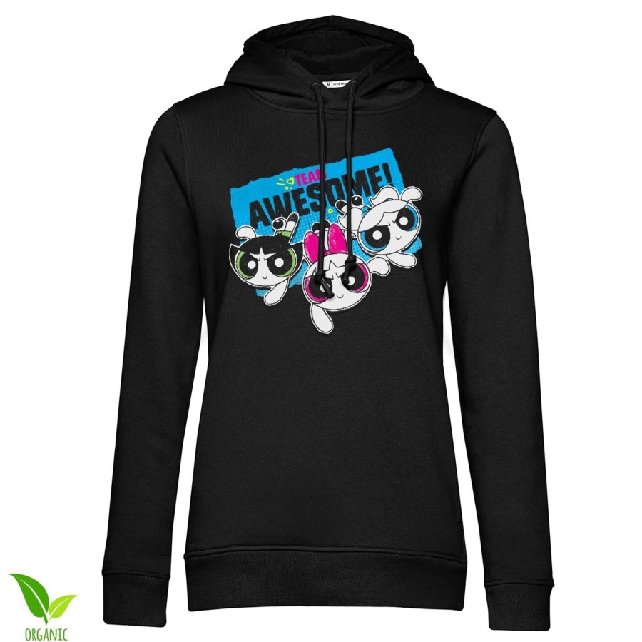 Kvinna Shirtstore | Powerpuff Girls - Team Awesome Girls Hoodie Black