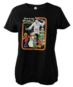 Kvinna Shirtstore | Fun In The Snow Girly Tee Black